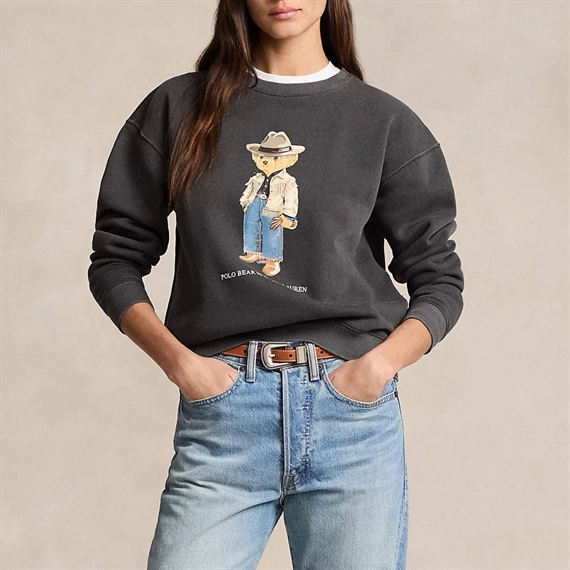 Polo Ralph Lauren Polo Bear Fleece Crewneck Sweatshirt, Pebble Black